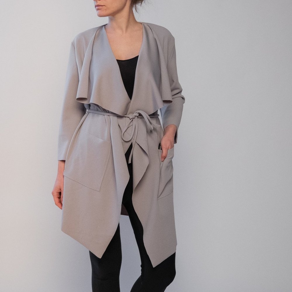 Long Grey Cardigan w/ Pockets
